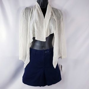 Maison Jules Womens Open Shawl-Collar Cardigan Swe